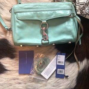 Rebecca Minkoff Mini MAC Minty purse crossbody bag teal green‎ seafoam